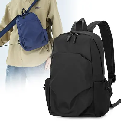 Men's Small Backpack, Solid Color, Lightweight Mini Travel Daypack - 4