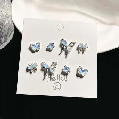 Legierungs-Ohrringen Set, Schmetterling, minimalistisches Design