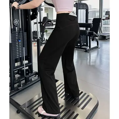 High-Waist Butt-Lifting Yoga Pants with Back Pockets, Summer Flare Style - 6