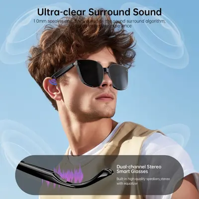 Akıllı gözlük, kemik iletimi, arama ve müzik dinleme, Bluetooth bağlantısı, rahat kullanım, fabrikadan doğrudan tedarik - 4