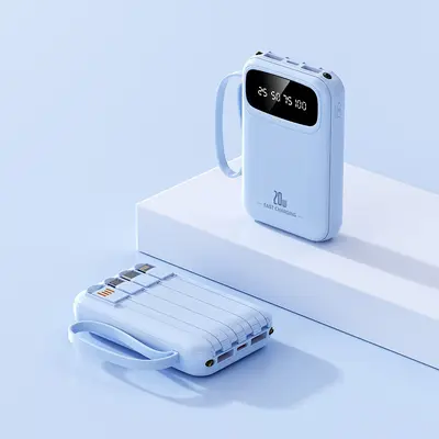 Çapraz Sınır 20000mAh Taşınabilir Güç Bankası Yerleşik Kablo Büyük Kapasiteli Mobil Pil Logo Özelleştirmesi Hediye - 9