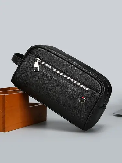 Men's Business Clutch Bag, Large Capacity with Phone Compartment and Wallet - 4