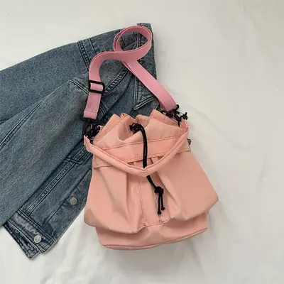 Women's Bucket Bag, Large Capacity Single-Shoulder, Korean Style - 10