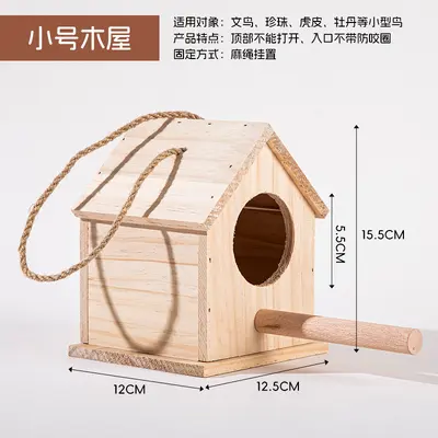 Wooden Bird Breeding Box Nesting Box for Parrots and Budgies - 7