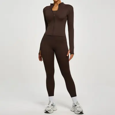 High-Waist Hip-Lifting Running Yoga Set, 2-Piece, Women - 7