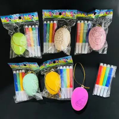 Children's DIY Hand-Painted Coloring Easter Egg Set, Educational - 3