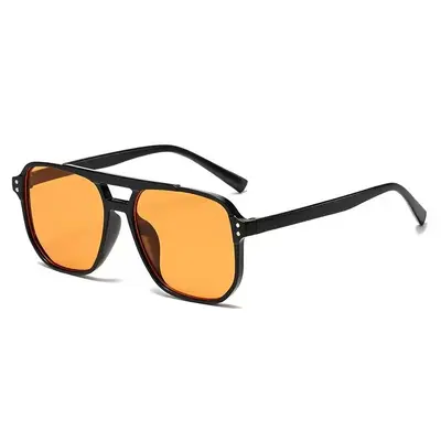 Metal Square Aviator Sunglasses, UV400, Ocean Lens, Double Bridge - 11