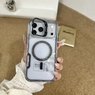 iPhone 18 Pro Max phone case, stand function, transparent