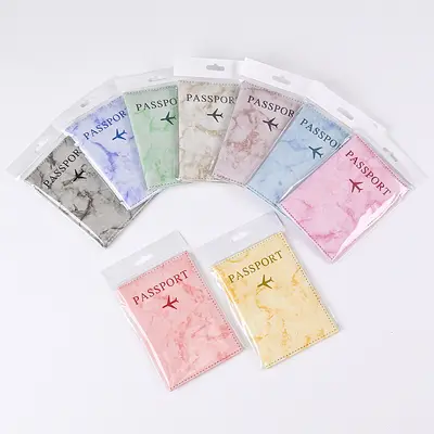 Marble Color-Changing PU Passport Cover with Ticket Holder