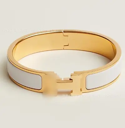 H letter pure silver bracelet, gold plated, couple style - 5