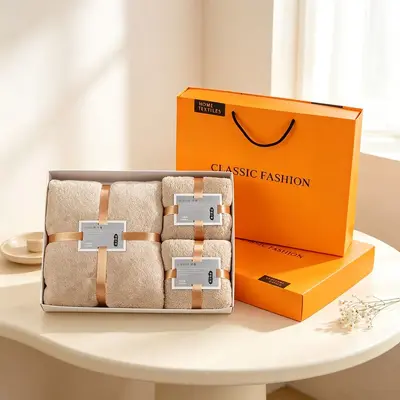 Korallenflies-Handtuchset in Geschenkbox - 11