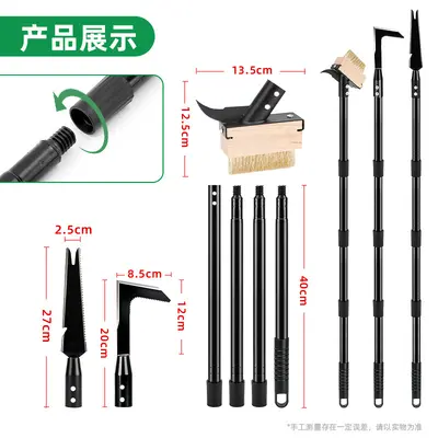 Long Handle Steel Wire Weed Brush Set for Garden and Floor Cleaning