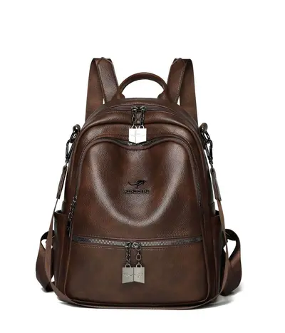 High-quality soft leather backpack women's new style simple versatile large capacity travel backpack mommy bag multi-purpose school bag - 7