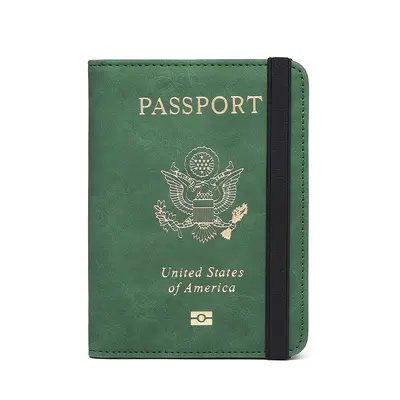 PU leather passport bag, RFID protection, multiple card slots - 8