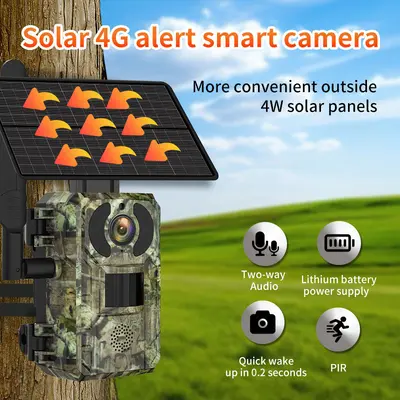 Guardian IoT H10 Solar İzleme 4G Kamera 1080P Dış Mekan Uzaktan İki Yönlü İnterkom Kamera