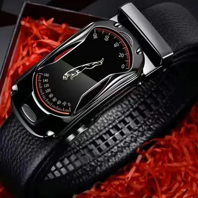 Spor araba leopar kemer erkek kemeri iş otomatik tokalı pu deri moda yeni trend günlük kot kemer - 7