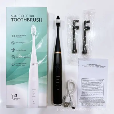 Portable Electric Toothbrush, Five Speeds, Rechargeable Sonic, Couple Set - 8