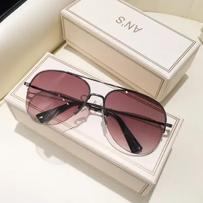 Aviator Sunglasses with Brown Mirror Lenses for Men and Women - 5