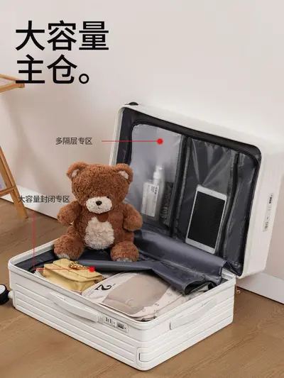20 Inch Front-Opening Women's Boarding Suitcase with Combination Lock - 5