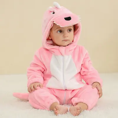 Flannel Dinosaur Crawl Suit for Babies and Toddlers