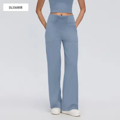 Damen Yogahose mit hohem Bund, gerades Bein, Elastischer Bund, Lockere Passform, DL336 - 10
