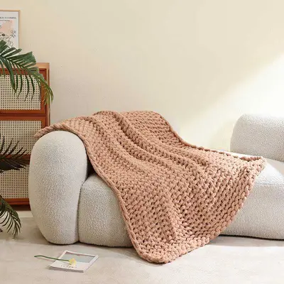 Bohemian Knitted Camping Blanket, Thick Sofa Throw - 8