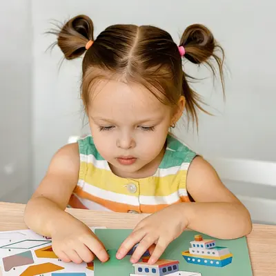 3D-Geometrie-Puzzle-Stickerbox, 4er Set für Kinder