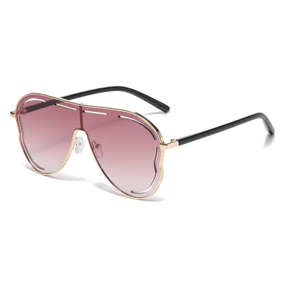 One-Piece Large Frame Toad-Shaped Y2K Sunglasses - 12