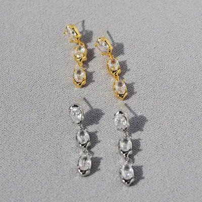 Long Rhinestone Teardrop Earrings for Women, Minimalist Design