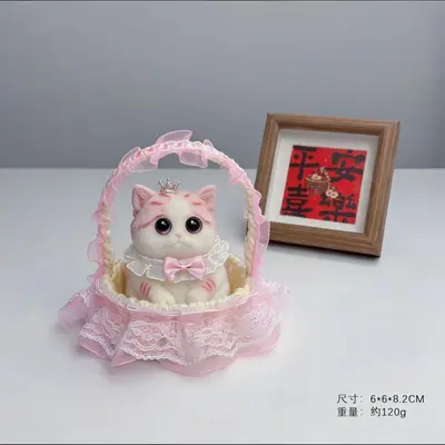 Handmade Kitten Figure, DIY Stress Relief Toy and Decorative Gift - 4