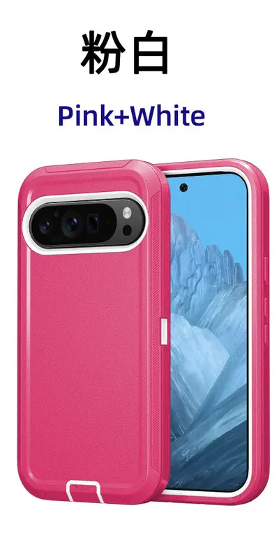 Google Pixel 10 Pro XL Uyumlu Üçlü Koruma Düz Renk Telefon Kılıfı - 13