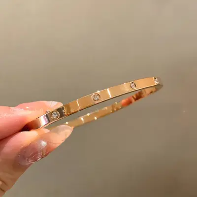 Titanyum çelik zirkon bilezik, kadın, minimalist tasarım - 8