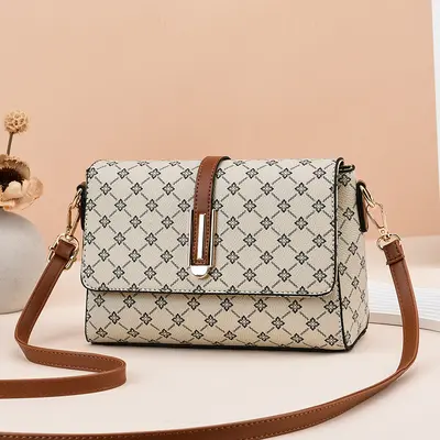Middle-Aged Mom Crossbody Bag, Korean Style Simple Shoulder Bag - 9