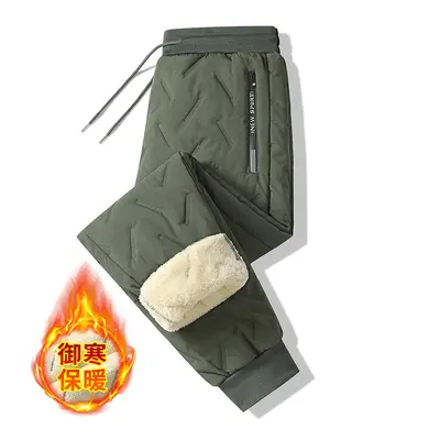 Men's Lamb Wool Fleece-Lined Cotton Casual Pants, Plus Size - 9