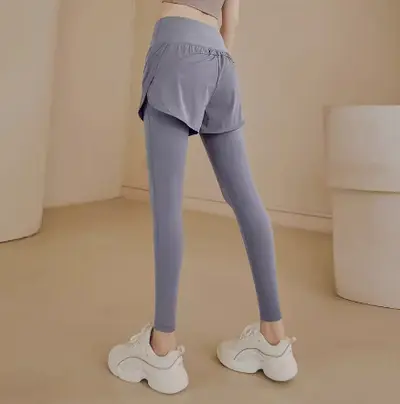 Yogahose im Zweiteiler-Look, hoher Bund, Bauchkontrolle, elastisch - 10