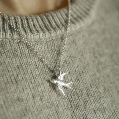 S925 Sterlingsilber Freiheitsvogel Halskette Damen Luxus Nischendesign Premium-Qualität handgefertigter Anhänger Schlüsselbeinkette Schmuckzubehör