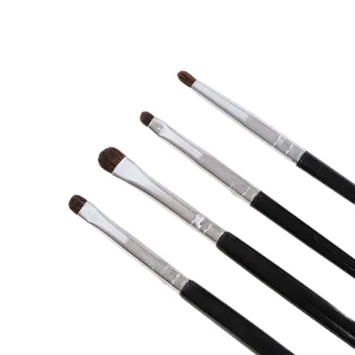 4-Piece Horsehair Makeup Brush Set, Eyeshadow and Highlighter Brushes