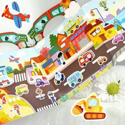 Reusable Silicone Gel Sticker Quiet Book for Kids Educational Toy - 5