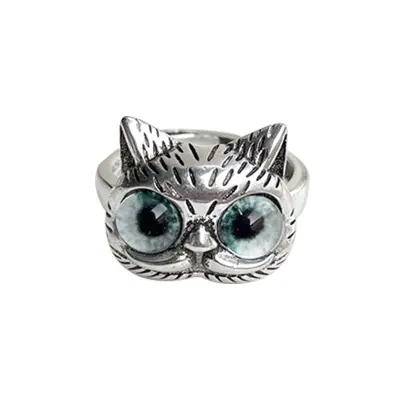 925er Silber Eulen-Ring Vintage-Stil Designer - 5