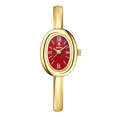 Yalalusi women's oval quartz wristwatch, gold - 11