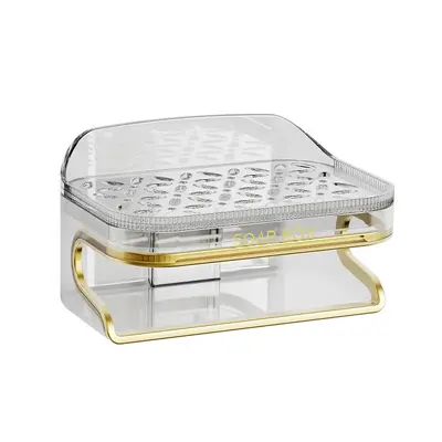 Drainable Bathroom Soap Dish, Light Luxury Design, Water-Saving - 9