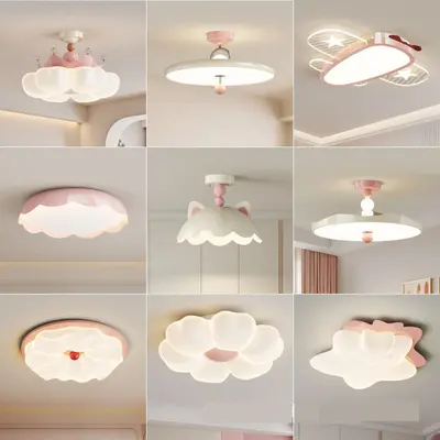 Retro Bedroom Ceiling Light, French Vintage Style, Full Spectrum Eye-Care