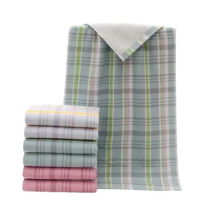 Gaoyang pure cotton checkered towel set, adult