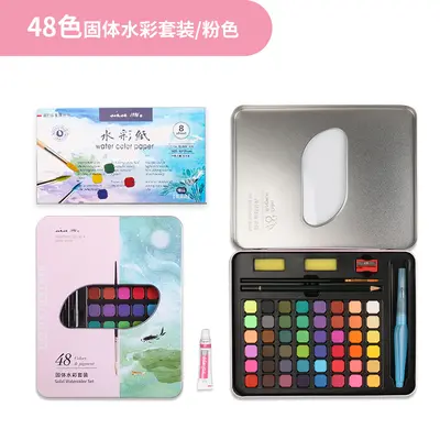 Children's watercolor paint set, tin box, artist kit - 6