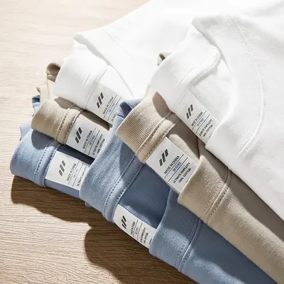 230g Herbst Sincan Jersey Baumwolle schwer Rundhals einfarbig Langarm Herren T-Shirt lockerer Schnitt Hemd Einzelstück Dropshipping - 5