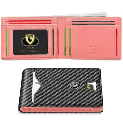 Karbon fiber dolar klipsi erkek cüzdanı, RFID korumalı, çok kartlıklı - 12