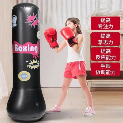 Şişme boks kolonu çocuk fitness eğitimi dekompresyon tumbler kum torbası Sanda kapalı boks eğitim ekipmanları