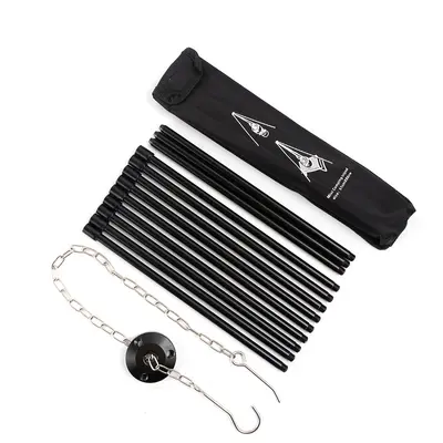 Aluminium Alloy 3-4 Section Camping Campfire Tripod with Hanging Pot Hook