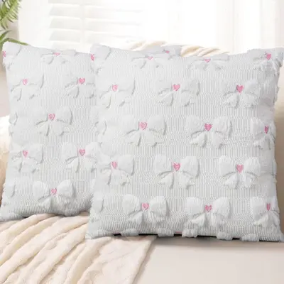 Cross-border Valentine's Day Plush Pillow Cover Heart Embroidery Jacquard Cushion Living Room Sofa Holiday Decoration Pillow Case - 10