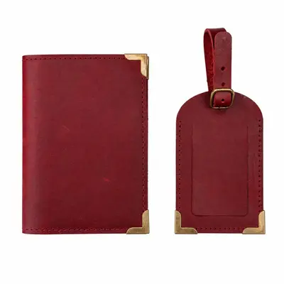 Crazy Horse Leder Reisepass-Tasche mit Vintage Gepäckanhänger - 9